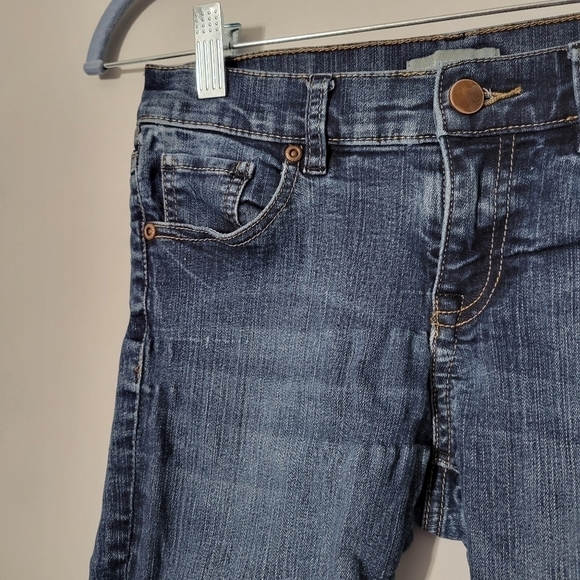 New York & Company Blue Long Inseam Denim Shorts - Picture 3 of 10